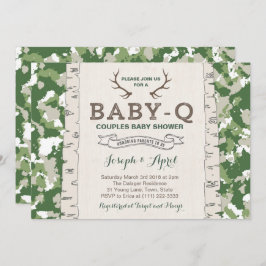Invitación Baby Shower de Parejas de Camo Verde del Ejército 