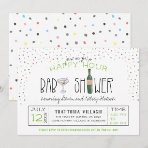 Invitación Baby Shower de Parejas Happy Hour