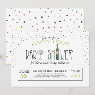 Invitación Baby Shower de Parejas   Hora Feliz