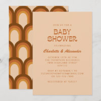 Baby Shower de Parejas Terracotta Groovy Retro 70