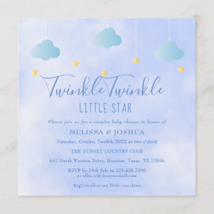 Invitación Baby Shower de Parejas Twinkle Twinkle Little Star