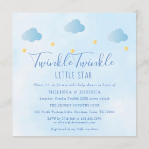 Invitación Baby Shower de Parejas Twinkle Twinkle Little Star