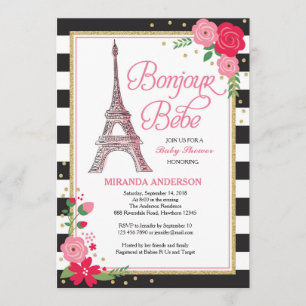 Invitación Baby Shower de París / Invitación de Pa