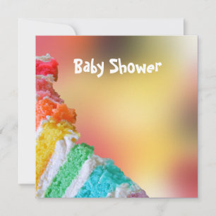 Invitación Baby Shower de pastel de arcoiris
