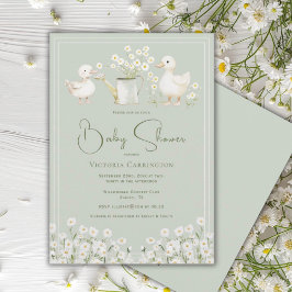 Invitación Baby Shower de Patitos y Margaritas