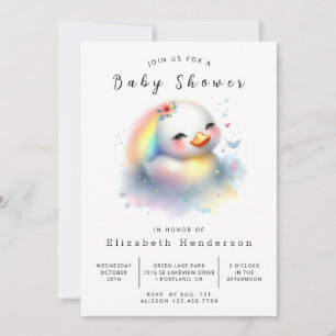 Invitación Baby Shower de pato digital encantado