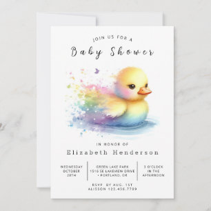Invitación Baby Shower de pato editable moderno