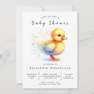 Invitación Baby Shower de pato editable para niños