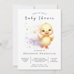 Invitación Baby Shower de pato imprimible chica
