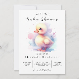 Invitación Baby Shower de pato imprimible de moda