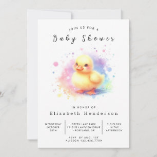 Invitación Baby Shower de pato imprimible encantado