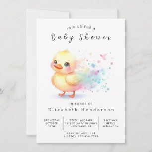 Invitación Baby Shower de pato moderno imprimible