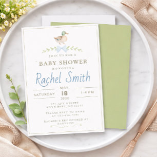 Invitación Baby shower de pato silvestre