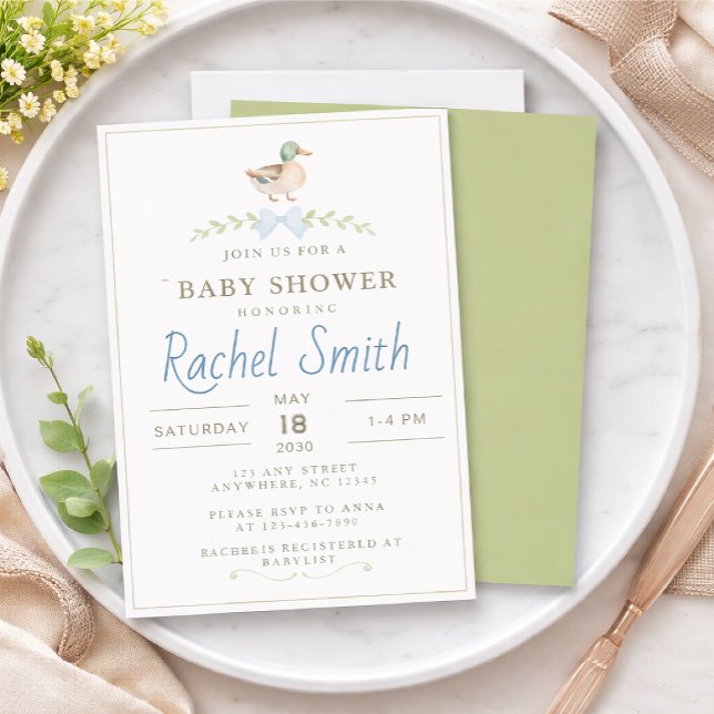 Invitación Baby shower de pato silvestre (Subido por el creador)