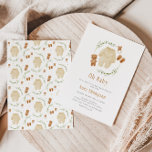 Invitación Baby Shower de patrón de boho neutro de género<br><div class="desc">Celebra a la futura madre con esta encantadora invitación a bañarse en terracota,  verde y beige,  con un ilustracion de ropa de bebé con zapatos,  animales rellenos y juguetes rodeados de follaje de eucalipto y un patrón similar en el reverso.</div>