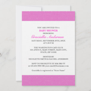 Invitación Baby Shower de patrón Lollypop rosa