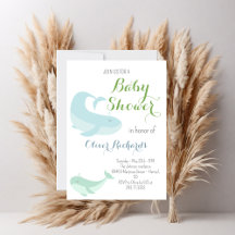 Baby Shower de peces Blue Whale Green Pastel Ocean