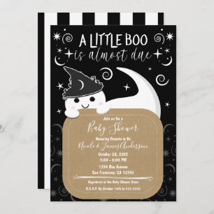 Invitación Baby Shower de peeking Ghost Witch Halloween Boo