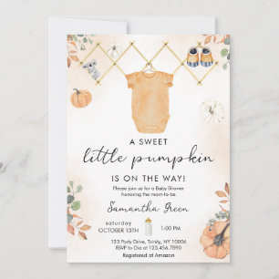 Invitación Baby Shower de Pequeña Calabaza Neutro en Género