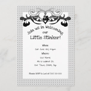 Invitación Baby Shower de pequeño apestoso del zorrillo