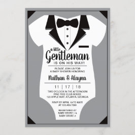 Invitación Baby Shower de pequeño caballero, Tuxed