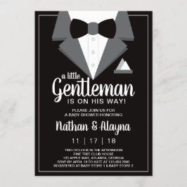Invitación Baby Shower de pequeño caballero, Tuxed