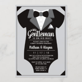 Invitación Baby Shower de pequeño caballero, Tuxed