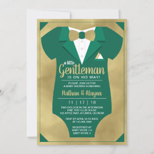 Invitación Baby Shower De Pequeño Caballero, Tuxed