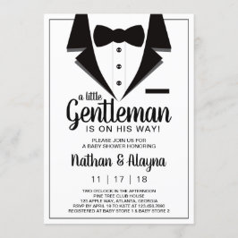 Invitación Baby Shower de pequeño caballero, Tuxed