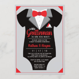 Invitación Baby Shower de pequeño caballero, Tuxed