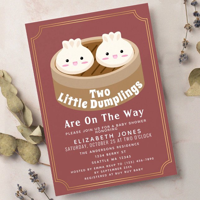 Invitación Baby Shower de pequeños gemelos tambaleantes (Subido por el creador)
