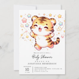 Invitación Baby Shower de pequeños tigres