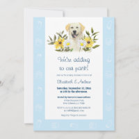 Invitación Baby Shower de perro Labrador amarillo 