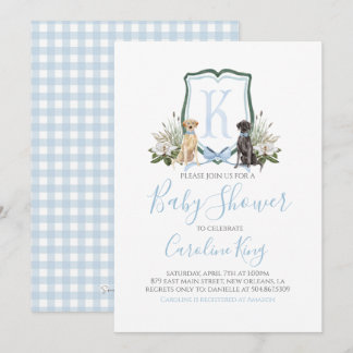 Invitación Baby Shower de Perro Preppy Southern Bl