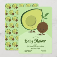 Baby Shower de personajes de aguacate y caricatura