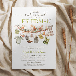 Invitación Baby Shower de pesca con carrete ruso