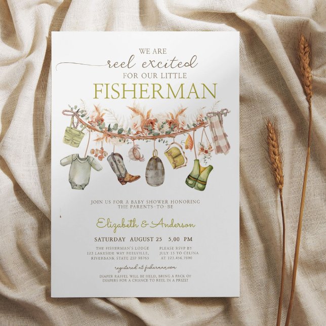 Invitación Baby Shower de pesca con carrete ruso (Subido por el creador)