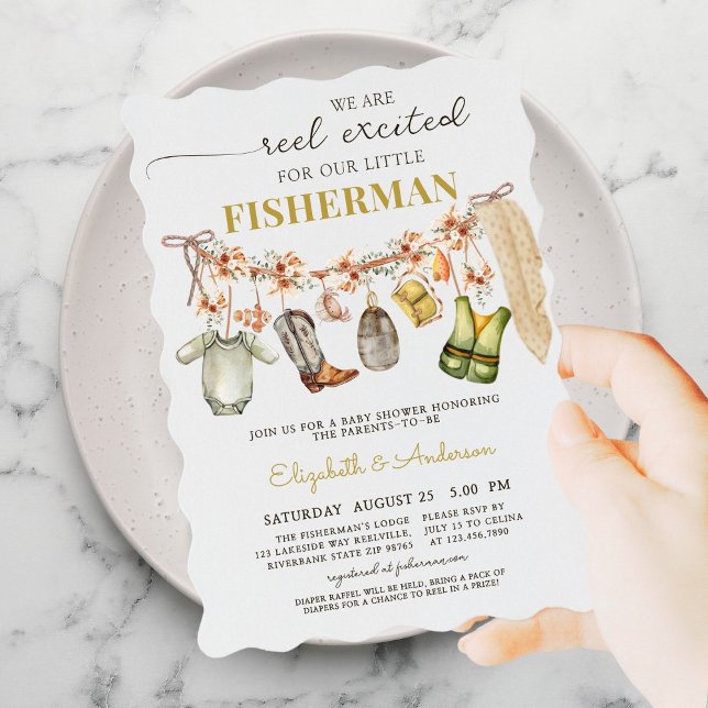 Invitación Baby Shower De Pesca Emocionante Reel (Subido por el creador)