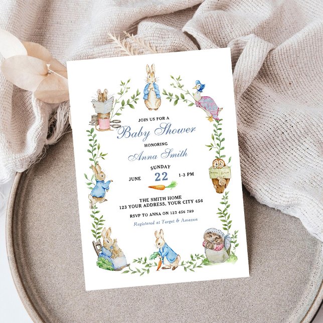 Invitación Baby Shower de Peter Rabbit Garden (Subido por el creador)