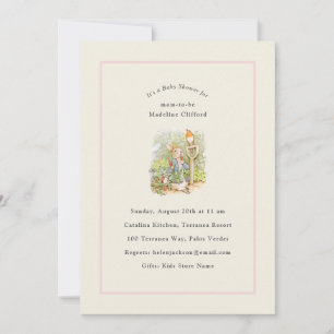 Invitación Baby Shower de Peter Rabbit Pink Ivory Vintage