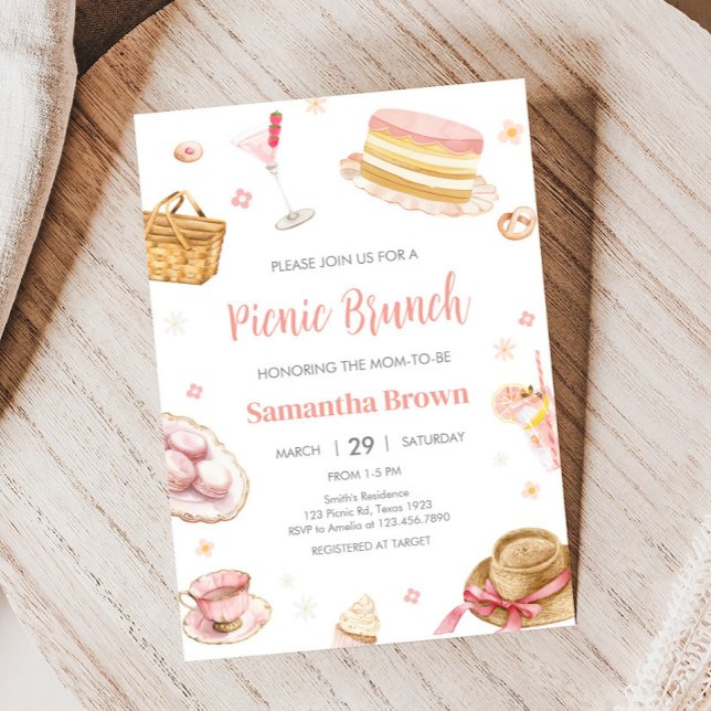 Invitación Baby Shower de Picnic Baby Brunch (Picnic Brunch Baby Shower Invitation)