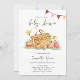 Invitación Baby Shower de picnic neutro de género