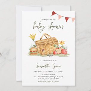Invitación Baby Shower de picnic neutro de género
