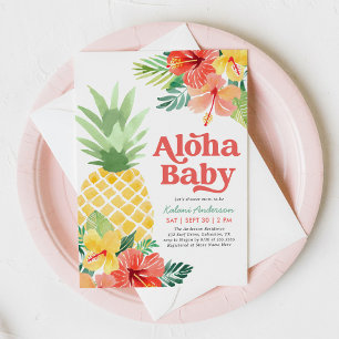 Invitación Baby Shower de piña tropical