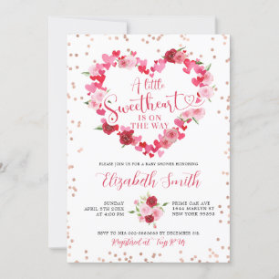 Invitación Baby Shower de Pink Heart Slove