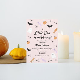 Invitación Baby Shower de Pink Little Boo Halloween