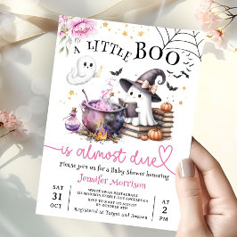 Invitación Baby Shower de Pink Little Boo Halloween