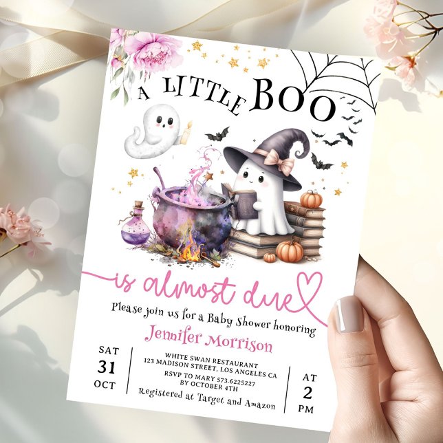 Invitación Baby Shower de Pink Little Boo Halloween (Subido por el creador)