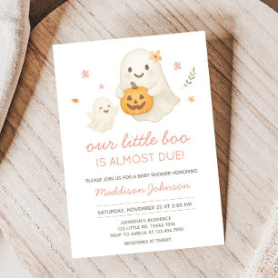 Invitación Baby Shower de Pink Little Boo Halloween