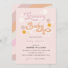 Invitación Baby Shower de Pink Retro Groovy